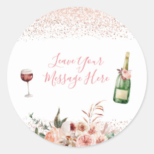 Prost auf die Liebe Pinke Brautparty Ihre Nachrich Runder Aufkleber