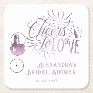 Prost auf die Liebe Weinprobe Elegante Bridal Show Rechteckiger Pappuntersetzer