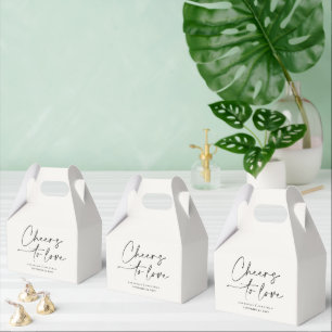 Prost auf die moderne schwarze Minimal-Hochzeit Geschenkschachtel