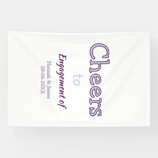 Prost auf die Verlobung von name lila Pastell Maro Banner