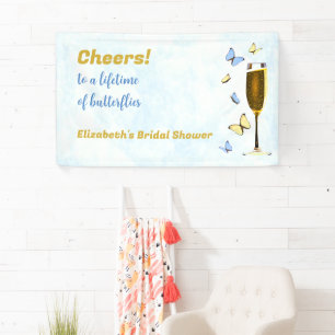 Prost auf ein Leben voller Schmetterlinge Brautpar Banner