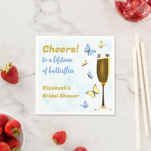 Prost auf ein Leben voller Schmetterlinge Brautpar Serviette