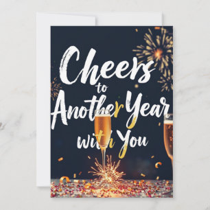 Prost auf ein weiteres Jahr mit Ihnen Neujahrskart Karte