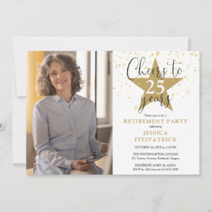 Prost auf goldene Sterne Foto-Ruhestandsfeier Einladung