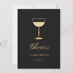 Prost auf neue Fehler Neujahrskarte Karte