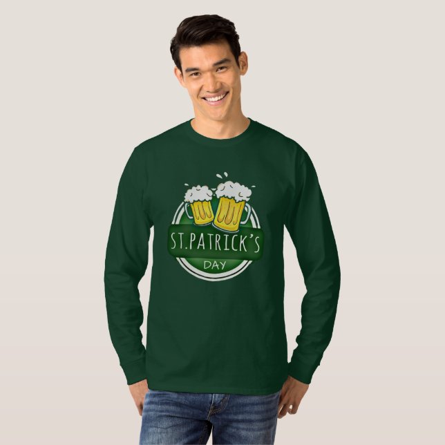 Prost auf St. Patricks Day Biere Grün T-Shirt (Vorne ganz)
