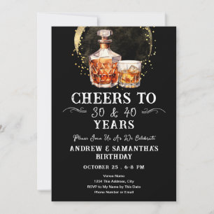 Prost auf Whiskey Doppelter Erwachsener Geburtstag Einladung