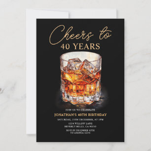 Prost auf Whiskey Erwachsene Wasserfarbe Geburtsta Einladung