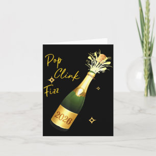 Prost aufs neue Jahr 2026 Champagner-Trinken Par Karte