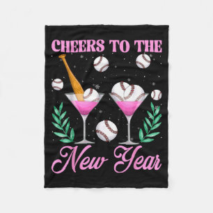 Prost aufs neue Jahr Champagner Gl & Baseball Fleecedecke