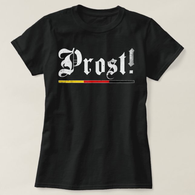 Prost Beer Deutsche Fahne T Oktoberfest Männer T-Shirt (Design vorne)
