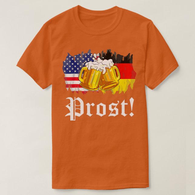 Prost Beer Deutsche Fahne T Oktoberfest Männer T-Shirt (Design vorne)