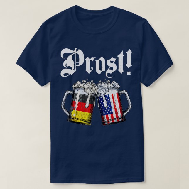 Prost Beer Deutsche Fahne T Oktoberfest Männer T-Shirt (Design vorne)