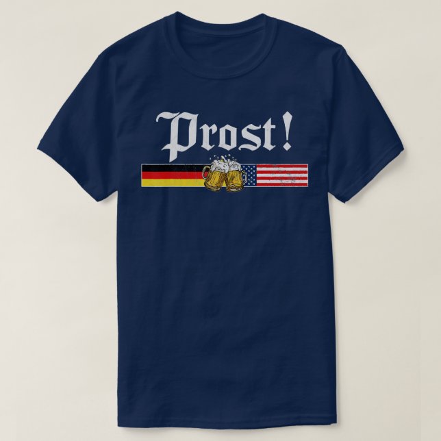 Prost Beer Deutsche Fahne T Oktoberfest Männer T-Shirt (Design vorne)