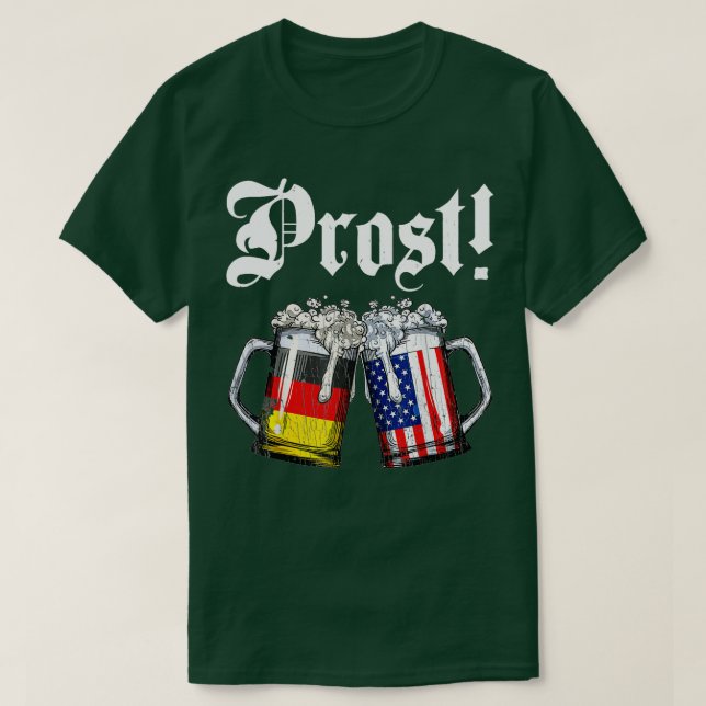 Prost Beer Deutsche Fahne T Oktoberfest Männer T-Shirt (Design vorne)