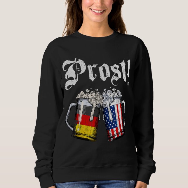 Prost Beer Deutsche Flagge Oktoberfest Männer Mu Sweatshirt (Vorderseite)