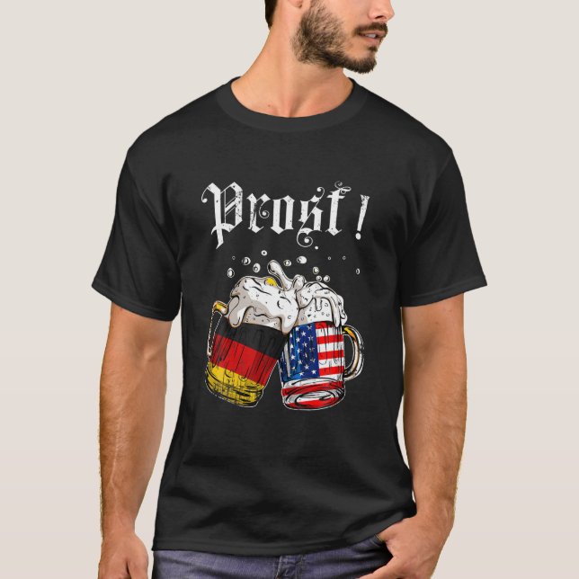 Prost Beer Deutsche Flagge Oktoberfest Männer Mu T-Shirt (Vorderseite)