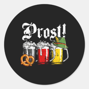 Prost Beer Ger Flag Oktoberfest Chef Runder Aufkleber
