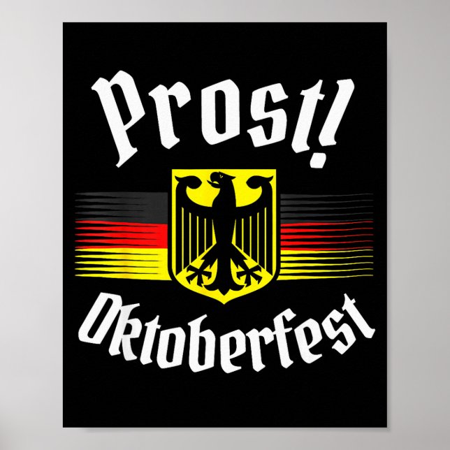 Prost Beer German American Flag Men Mug  Poster (Vorne)
