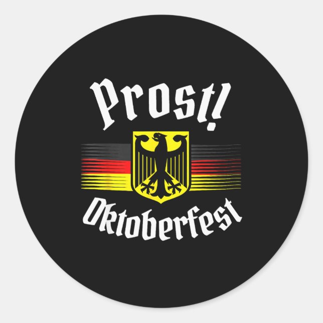 Prost Beer German American Flag Men Mug  Runder Aufkleber (Vorderseite)