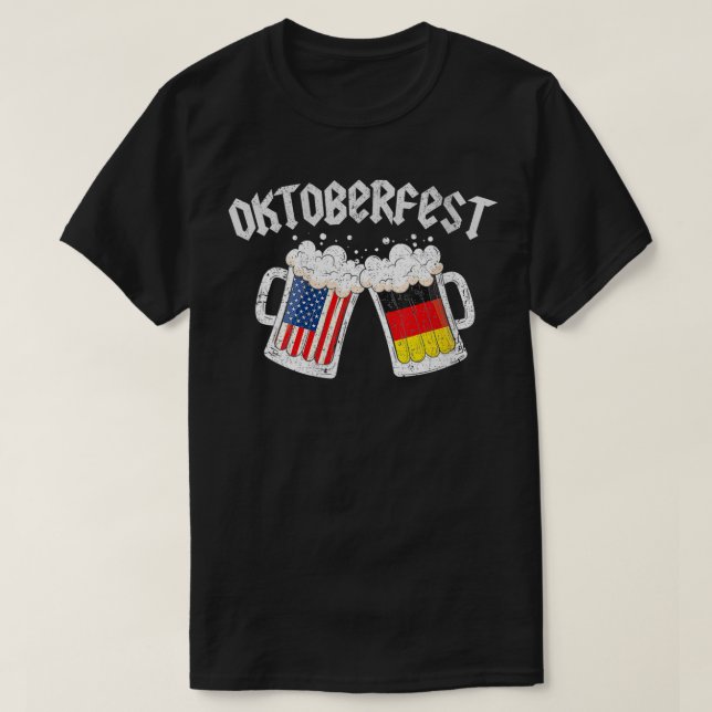 Prost Beer German American Flag Oktoberfest 2022 V T-Shirt (Design vorne)