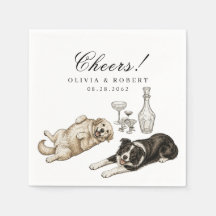 Prost Benutzerdefinierte Hochzeit Zwei Hunde Cockt