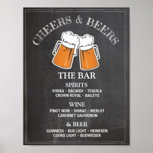 Prost Bier Bar Schild Hochzeitsempfang Poster