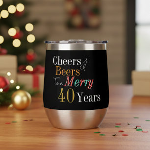Prost Bier Frohe 40. Weihnachtsgeburtstagsfeier