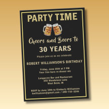 Prost & Bier Party Zeit 30. Geburtstag (Jedes Jahr