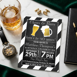 Prost & Bier Schiefertafel Geburtstagsfeier Einladung
