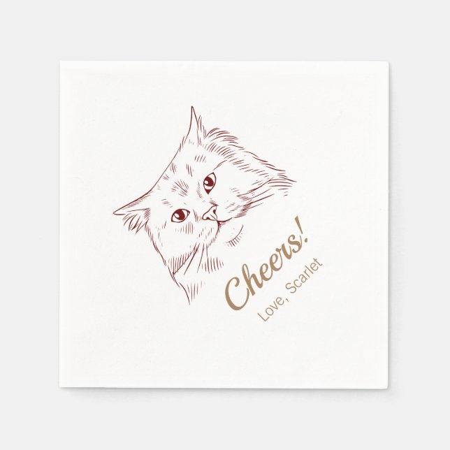 Prost! Cat Wedding Napkins Serviette (Vorderseite)