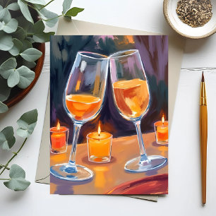 Prost Champagner   Feierliche Glückwünsche Feiertagspostkarte