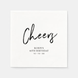 Prost Chic Brush Schrift Erwachsener Geburtstagspa Serviette
