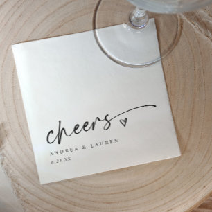 Prost Cocktailservietten Herz Handschrift Hochzeit Serviette