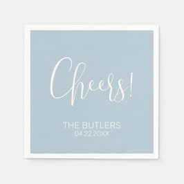 Prost! Custom Dusty Blue Wedding Napkins Serviette