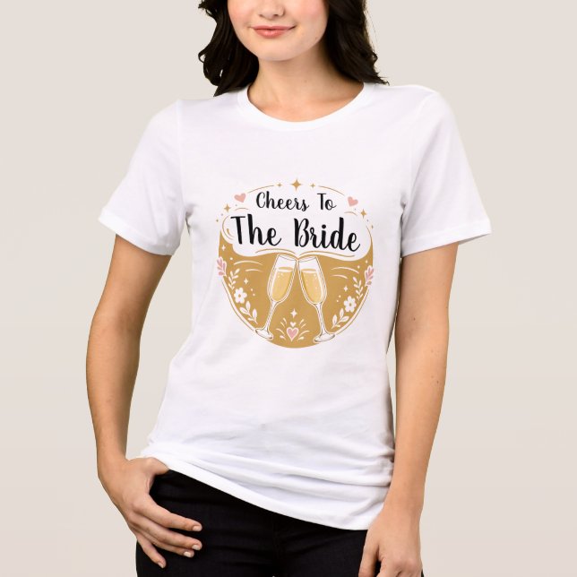 Prost der Braut Champagner Tri-Blend Shirt (Vorderseite)