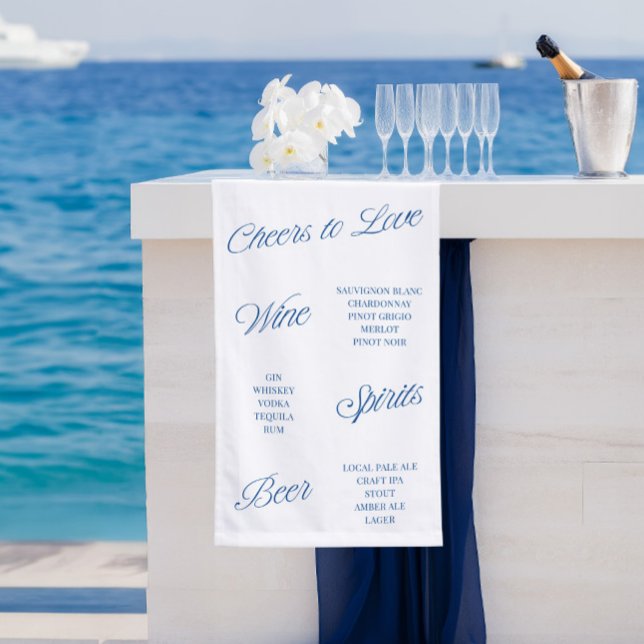 Prost der Liebe Skript Hochzeitsbar Menü Banner Sc (Cheers to Love Script Wedding Bar Menu Banner Sign)