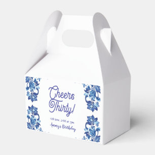 Prost dreißigster Geburtstag königsblauer Blumenra Geschenkschachtel
