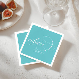Prost - Einfach Elegant Purist Blau Hochzeit Serviette