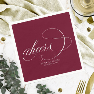 Prost - Einfache elegante burgunderrote Marsala-Ho Serviette