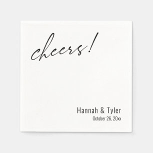 Prost! Einfache Eleganz Hochzeitstypografie Serviette