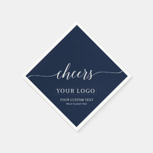 Prost   Einfaches navyblaues Business-Logo Custom Serviette