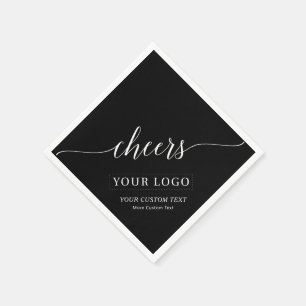 Prost Einfaches Schwarzes Geschäftslogo Benutzer Serviette