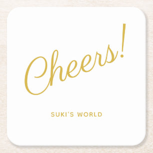 Prost! Elegant Gold Rechteckiger Pappuntersetzer