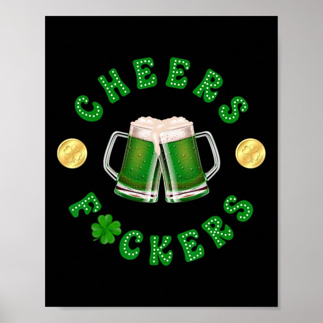 Prost Ers Lustiger St. Patricks Day Irisches Trink Poster (Vorne)