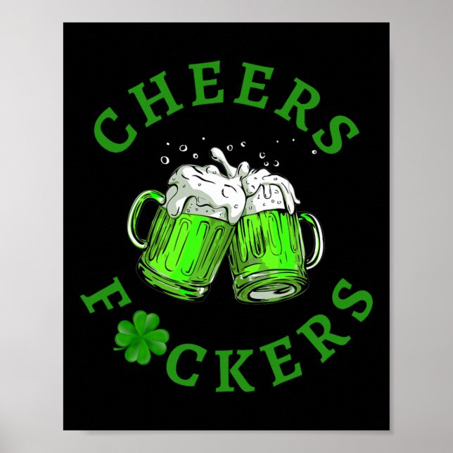 Prost Ers Lustiger St Patricks Day Irisches Trinke Poster (Vorne)