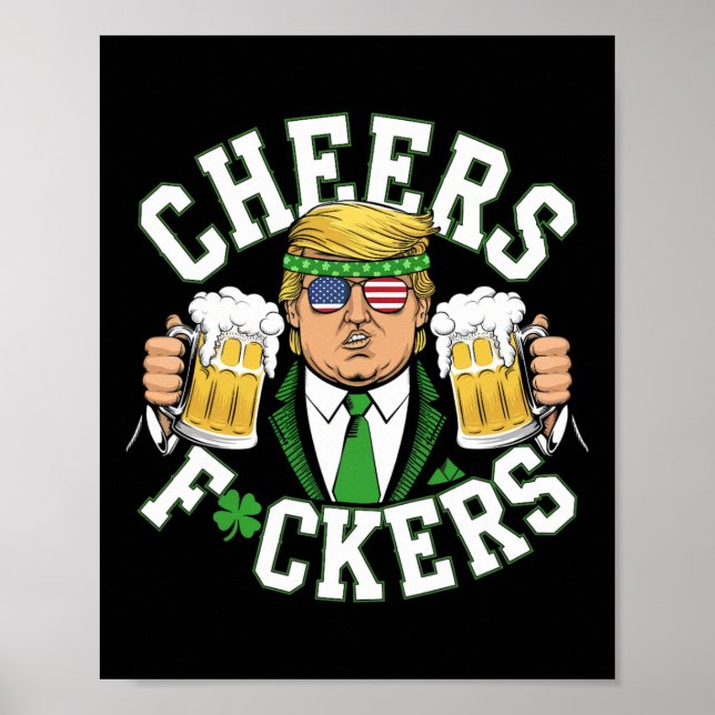 Prost Ers St Patricks Day Lustiger Biertrinker Tru Poster (Vorne)