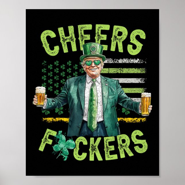 Prost Ers St Patricks Day Lustiger Biertrinker Wah Poster (Vorne)