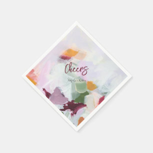 Prost Farbenfrohe Abstrakte Kunst Personalisiert Serviette