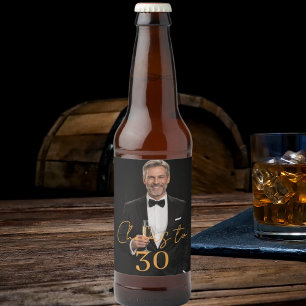 Prost Foto Geburtstagsfeier Gold Bierflaschenetikett